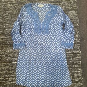 Vineyard Vines Light Blue Chevron Coverup Dress